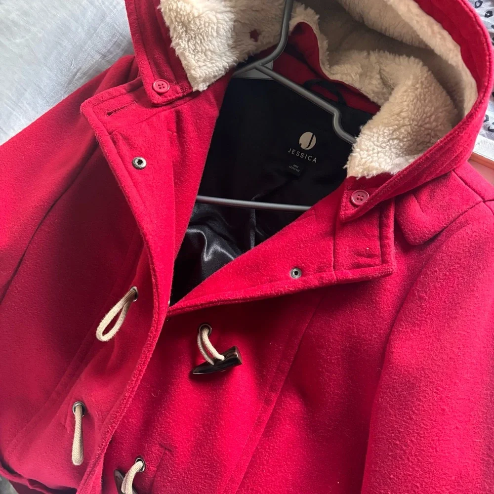 Jessica Red Duffle Coat Medium - Picture 8 of 8